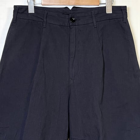 TigreBrocante"BD herring bone darts wide pants“(night navy)unisex