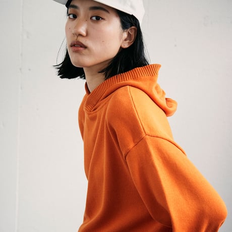 eyya"cotton knit hoodie "(orange)unisex