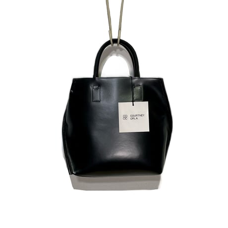 Courtney orla "slope tote S" PVC×LEATHER (black×pearl gray)
