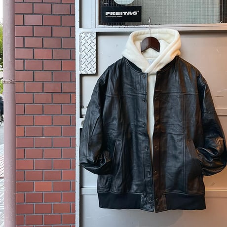 yoused"all leather studium jamper"(black)unisex
