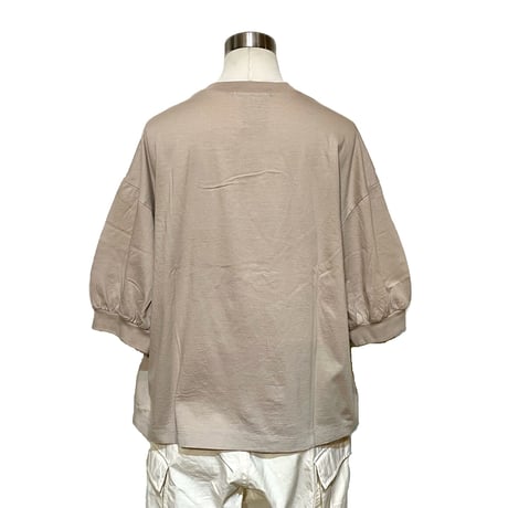 TigreBrocante"アルビニコットン天竺 ギャザー 6分袖 T"(pink beige)women's
