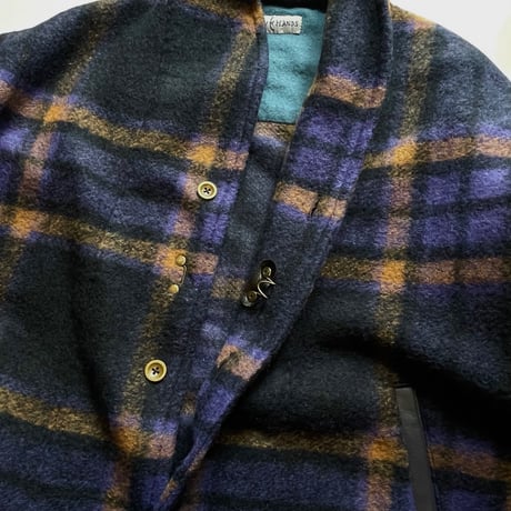Slow Hands"Wool Check Shawl 3B Jacket"(unisex)