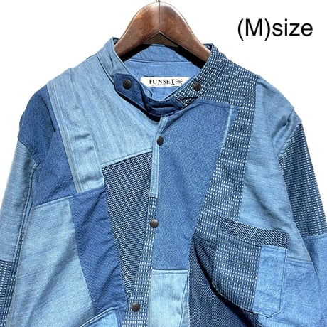 FUNSET OF ART “indigo patchwork wagase shirts"(indigo)unisex