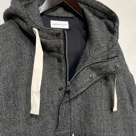 CAERULA PER LIGHTS"wool gingham anorak"(black)unisex