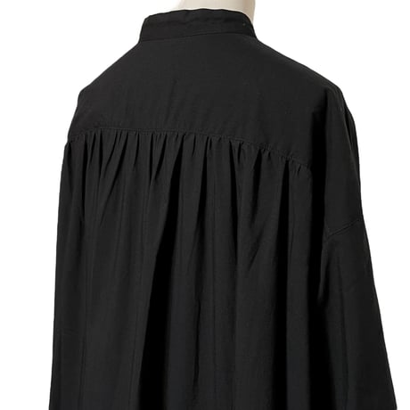 Linen ya"pin tuck blouse P/O"(black)women's
