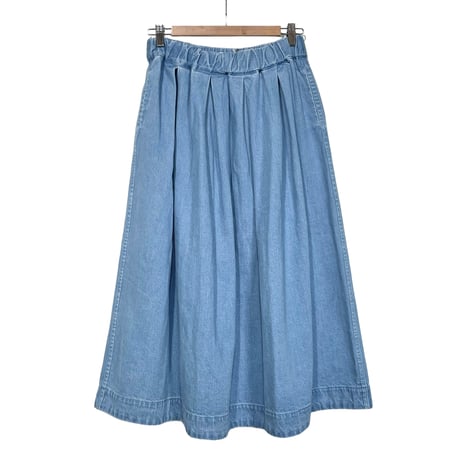 TigreBrocante"11.5oz denim big tuck skirt"(fade)women's