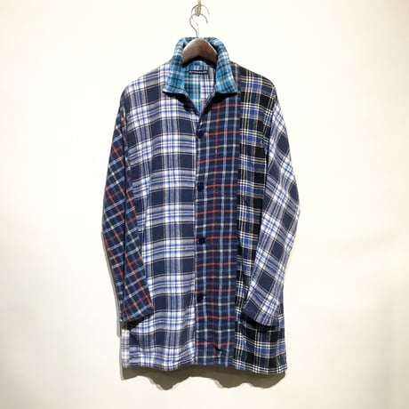 TigreBrocante"mix flannel check stallman coat"(fade)unisex