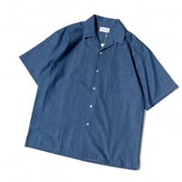 FLISTFIA"open collar short sleeve shirts"(indigo wash) unisex