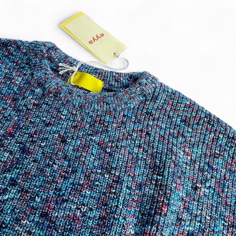 eyya"mixed cotton rib knit crew neck"(blue mix)unisex