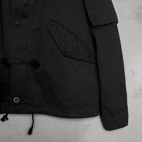 H.UNIT "HBT hooded jacket Used wash"(black)unisex