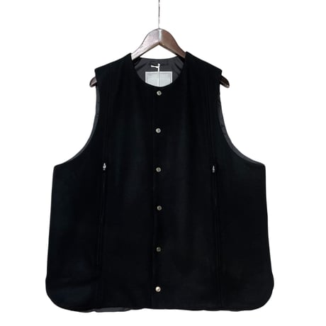 amne "MELTON/QUILT switch vest" (black) unisex