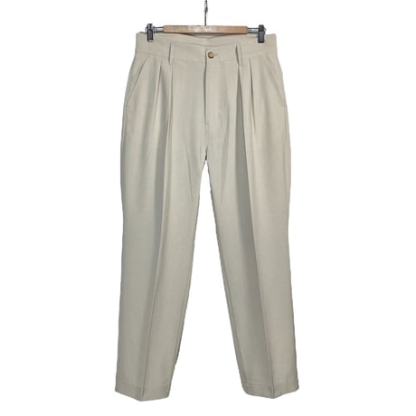 H.UNIT "weather cloth two tuck trousers"(ivory)unisex