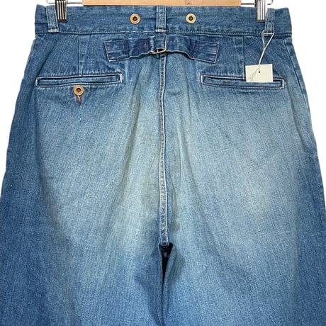 H.UNIT "denim work trousers used wash" (indigo) unisex
