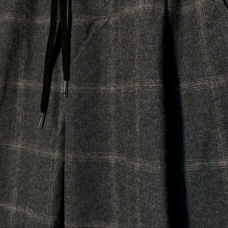 COLINA CAPERTICA "dark melange flannel check / Peg Top Easy Pants"(charcoal) unisex