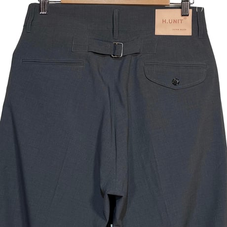 H.UNIT "weather cloth two tuck trousers"(gray)unisex
