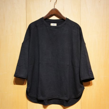 SlowHands”hemp cotton football 60s tee"(fade black) unisex