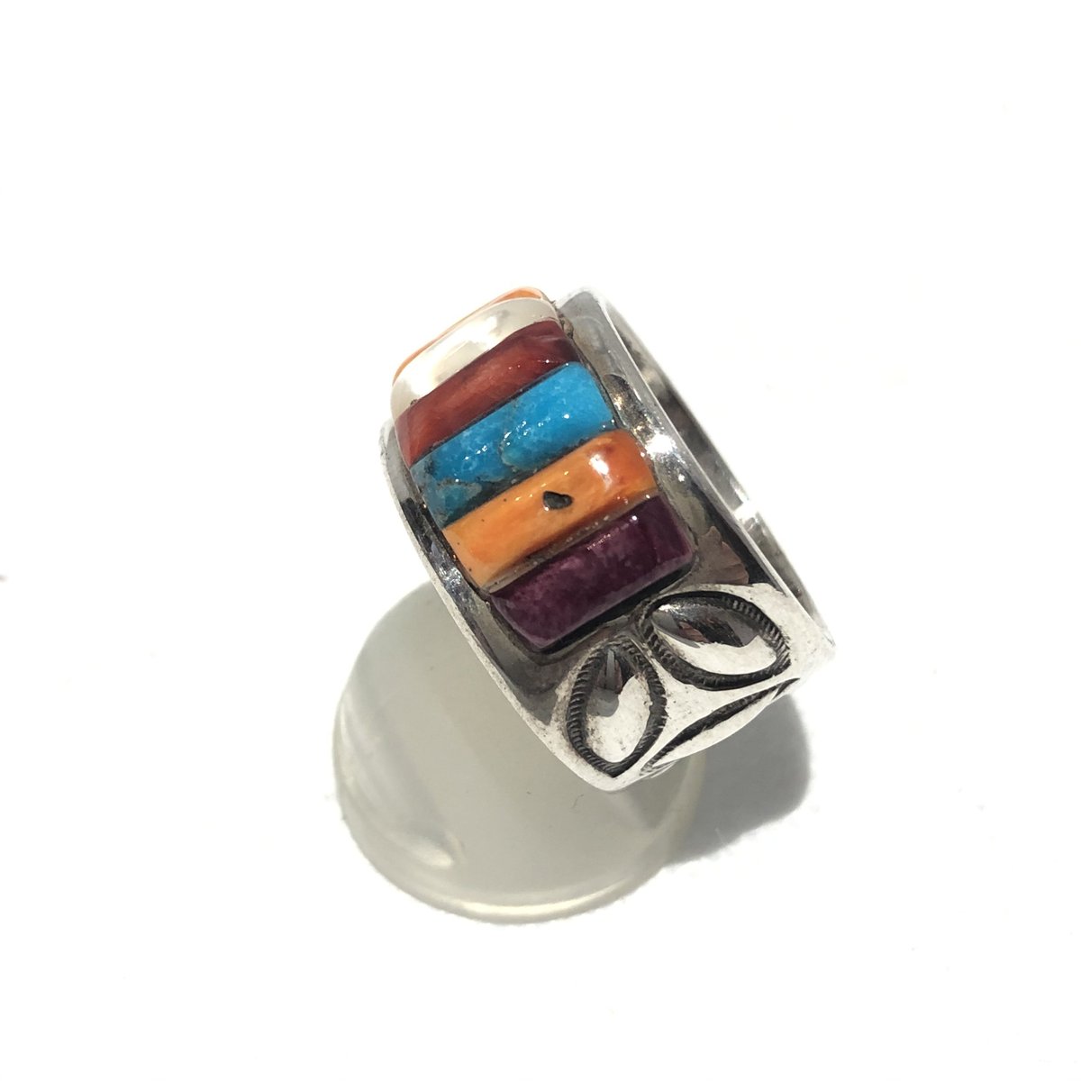 indian jewelry “ray adakai(navajo) “ muti inlay