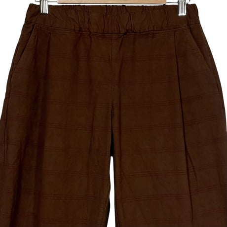 COLINA CAPERTICA "Natural Dyed Amunzen Check Peg Top Easy Pants"(弁柄染) unisex
