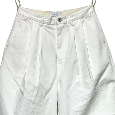 CAERULA PER LIGHTS"11oz denim wide tuck pants"(white)unisex