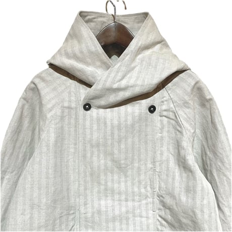 SlowHands”linen×cotton herringbone marine food jacket"(natural)women's