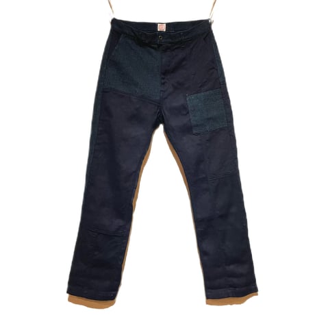 FUNSET OF ART “indigo sashiko patchwork genova pants"(indigo)unisex