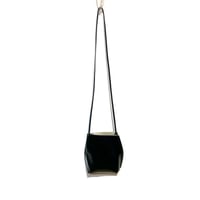 Courtney orla "slope tote mini" PVC×LEATHER (black×pearl gray)