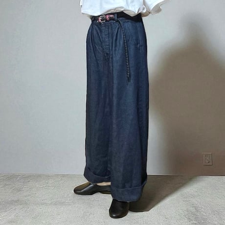 CAERULA PER LIGHTS"10oz denim wide pants"(navy)unisex
