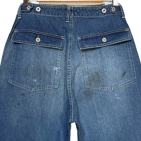 H.UNIT "Denim fatigue pants customize" (indigo) unisex
