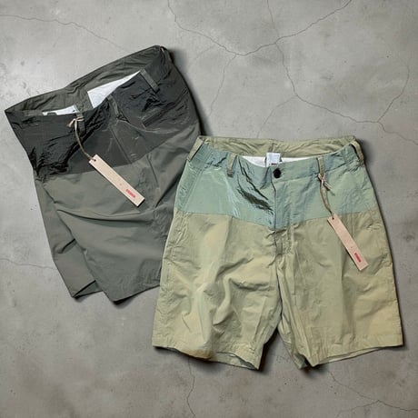 dip ltd "60/40 cloth switching short pants" (olive×dk olive)unisex