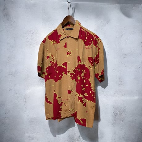 TigreBrocante"army map rayon venice beach S/S shirts"(beige)unisex