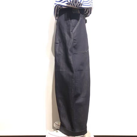 ASEEDONCLOUD"Handwerker cotton×linen denim wide trousers" (indigo)unisex