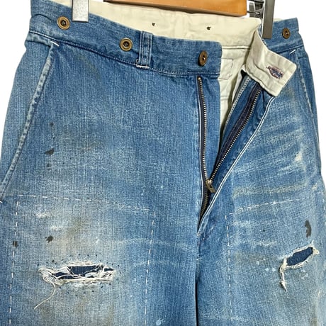 H.UNIT "denim work trousers customize" (indigo) unisex