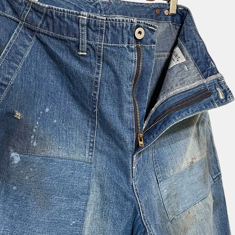 H.UNIT "Denim fatigue pants customize" (indigo) unisex