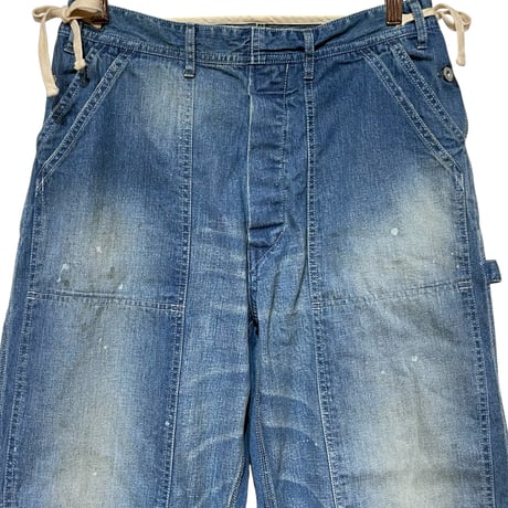 H.UNIT"denim side open painter pants used wash"(indigo)unisex