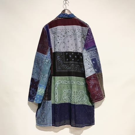 Slow Hands "bandana patch work coat"(ice gray asst)unisex-(L)