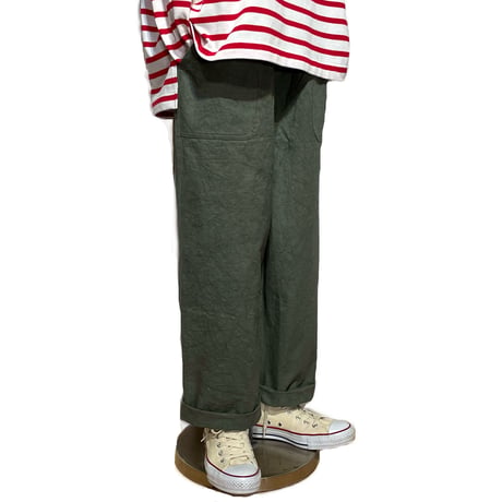 Linen ya"straight baker pants"(khaki)women's