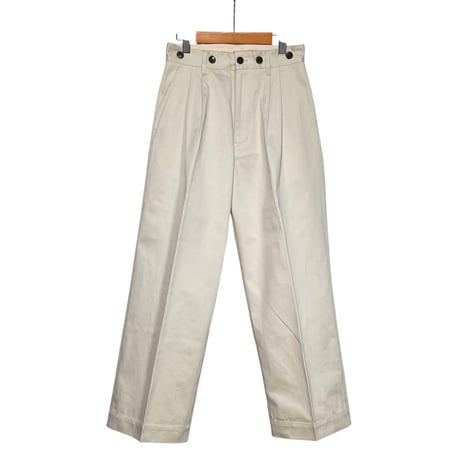 H.UNIT "Weapon two tuck crown size trousers"(ivory)women's