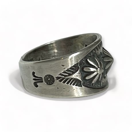 indian jewelry " Edison Sandy Smith(navajo)" emboss stampwork ring (16)