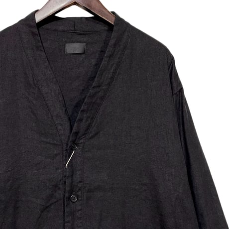 COLINA "Silk×Linen Gaba Cardigan Shirts "(black) unisex