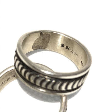 indian jewelry "Bruce Morgan(navajo)" stampwork band ring