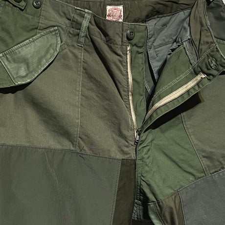 FUNSET OF ART “military patchwork field コロマ pants"(olive)unisex-L