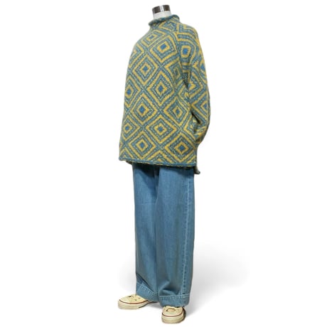Slow Hands"nordic roll neck mohair knit"(teal)unisex