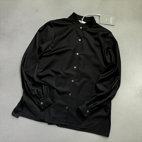 amne "GABARDINE frilled shirts" (black) women's