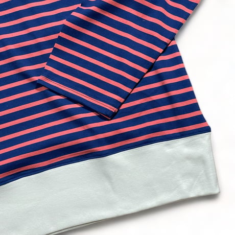 H.UNIT "border jersey stitch long sleevesT"(blue×pink) unisex