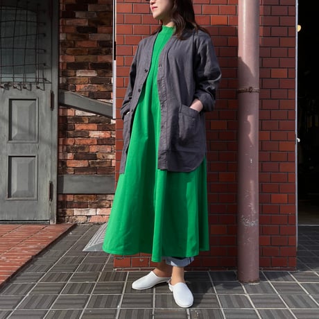 COLINA "Silk×Linen Gaba Cardigan Shirts "(gray) unisex