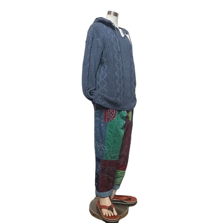 Slow Hands ”bandana patchwork army pants" (unisex)size-S