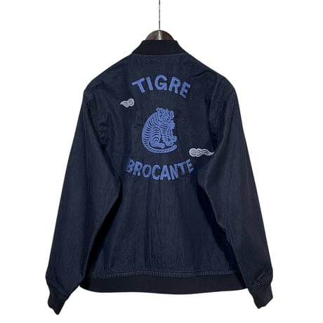 TigreBrocante”KU embroidery denim army rib jacket“(indigo)unisex