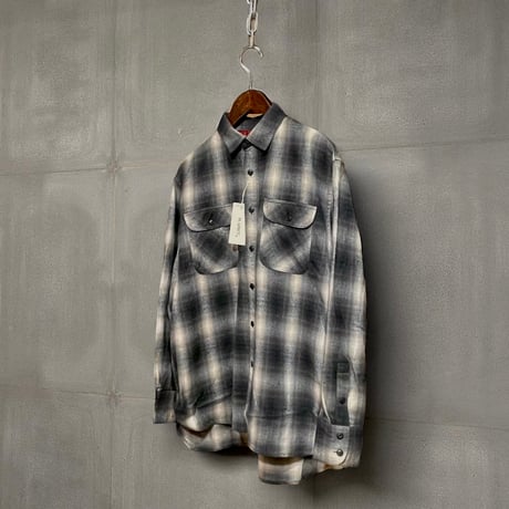 H.UNIT"Flannel check shirt"(black) unisex