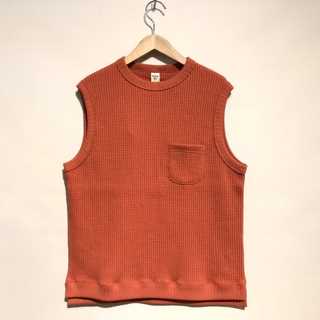 Jackman"cotton waffle vest"(suset orange) unisex