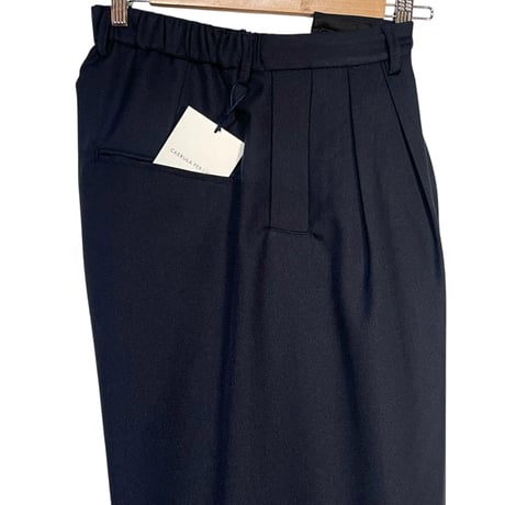CAERULA PER LIGHTS"schola sage tuck pants"(navy)unisex